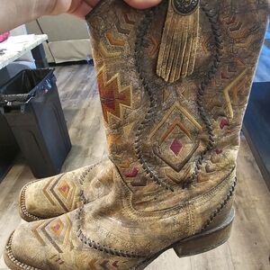 Corral Brown and Tan Heeled Boots